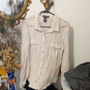 About a Girl Cream Lace Blouse